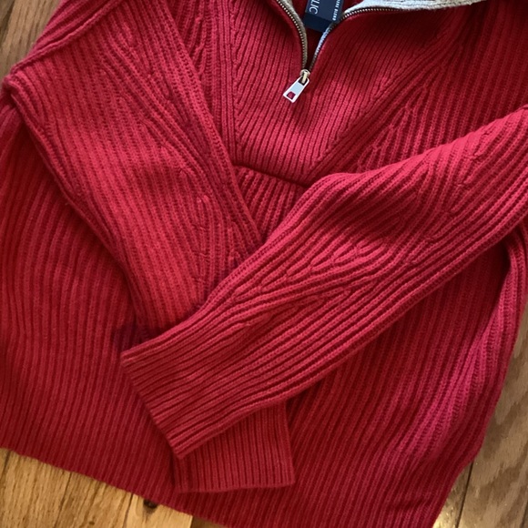 NWT BANANA REPUBLIC HALF ZIP STAND COLLAR SWEATER wool cashmere blend - Picture 13 of 16